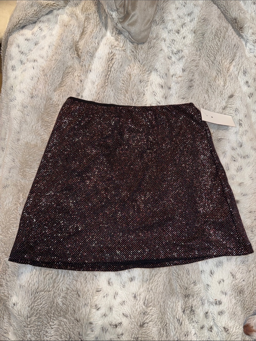 Ripe Black and red sparkle Mini Skirt with Iridescent Sparkle